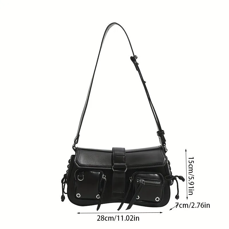 Chic Motorcycle Shoulder Bag – Edgy & Versatile