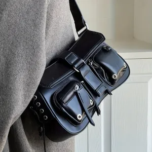 Chic Motorcycle Shoulder Bag – Edgy & Versatile
