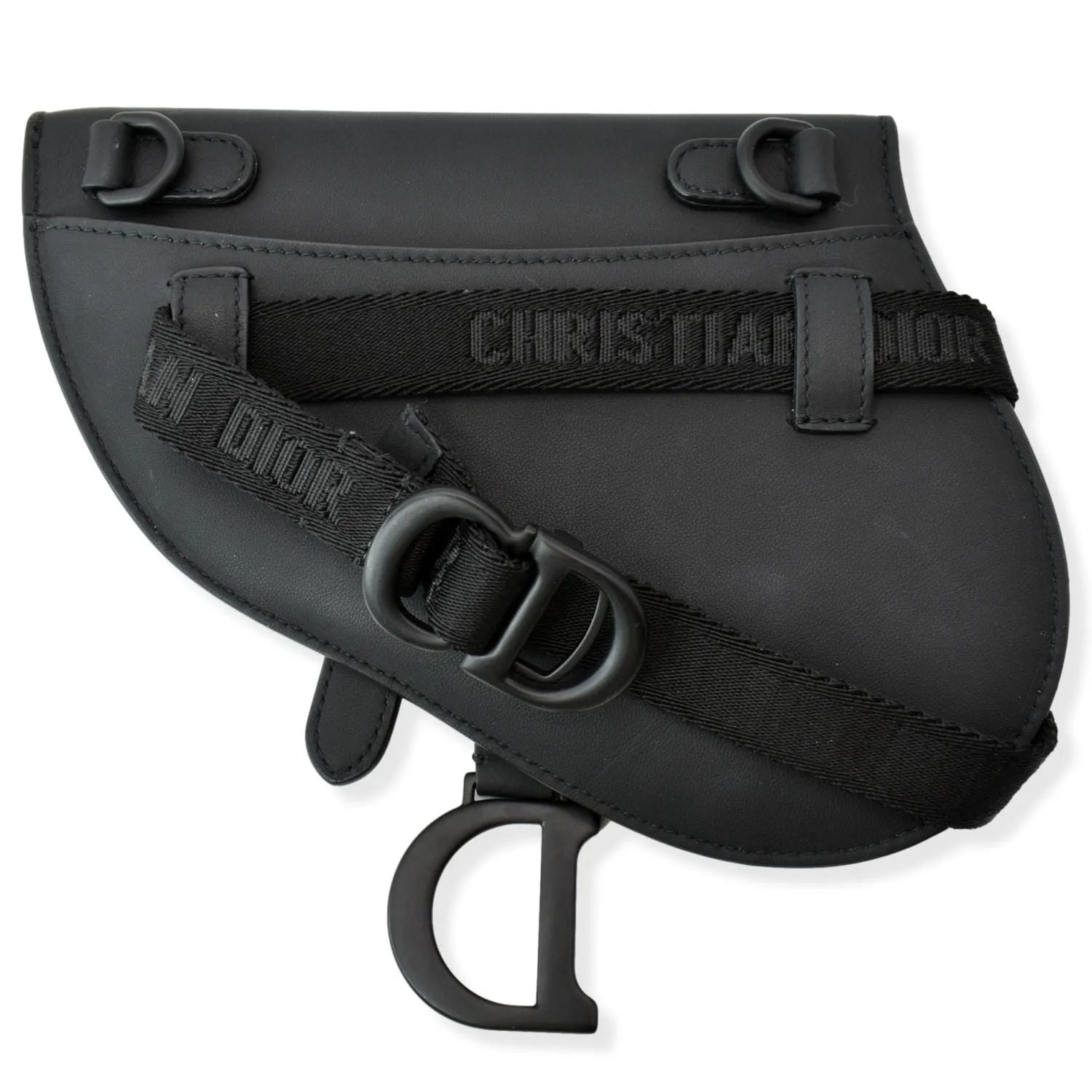 CHRISTIAN DIOR Saddle Mini Leather Shoulder Bag Black - Hot Deals