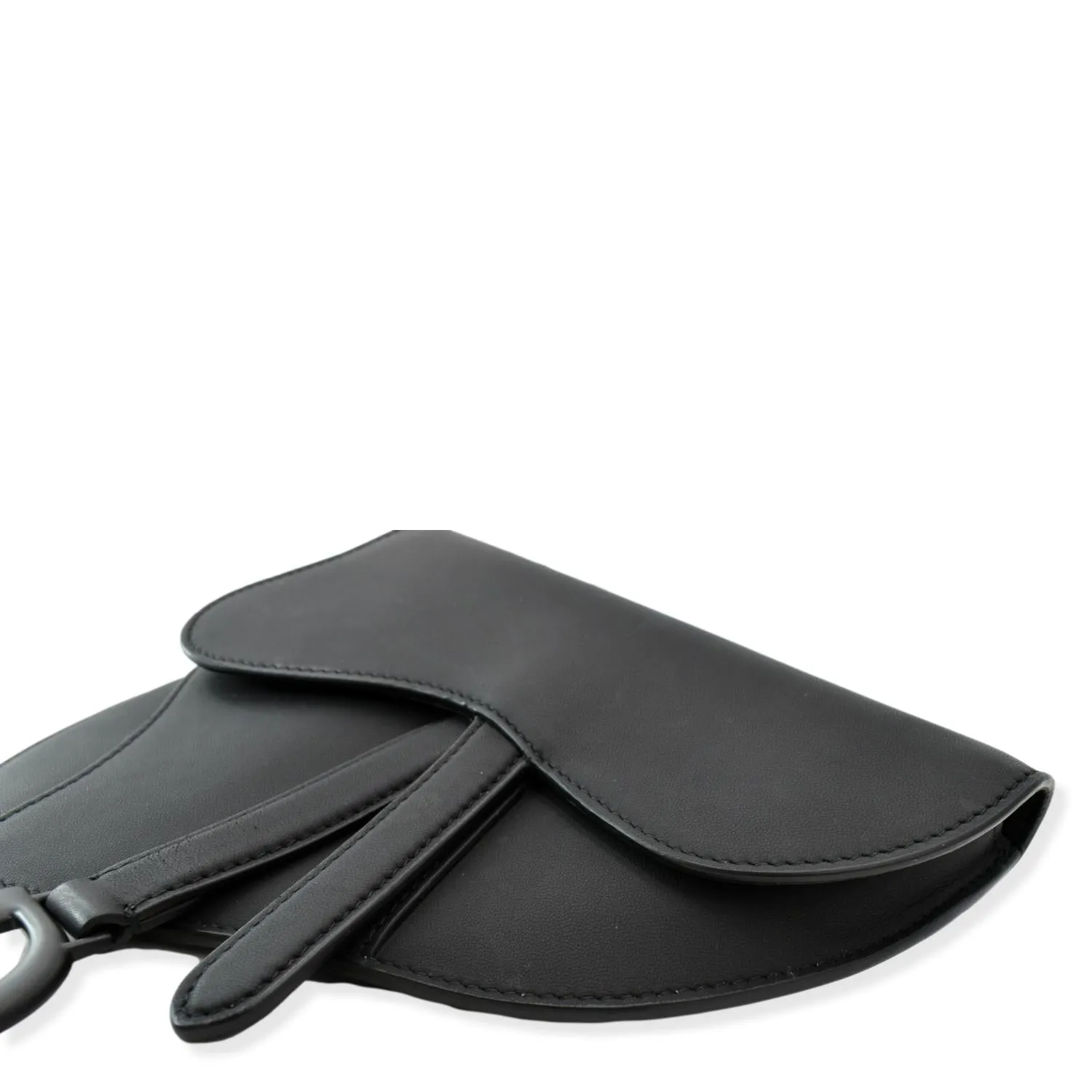 CHRISTIAN DIOR Saddle Mini Leather Shoulder Bag Black - Hot Deals