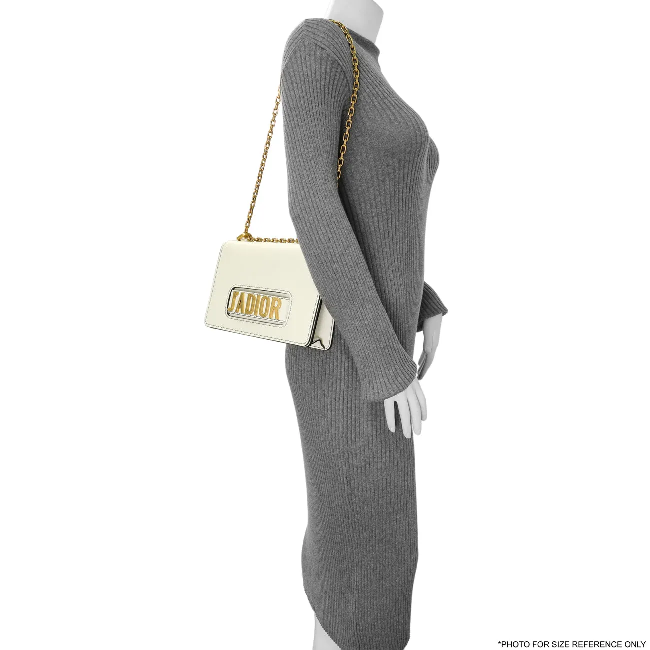 Christian Dior White Calfskin J'Adior Chain Flap Bag