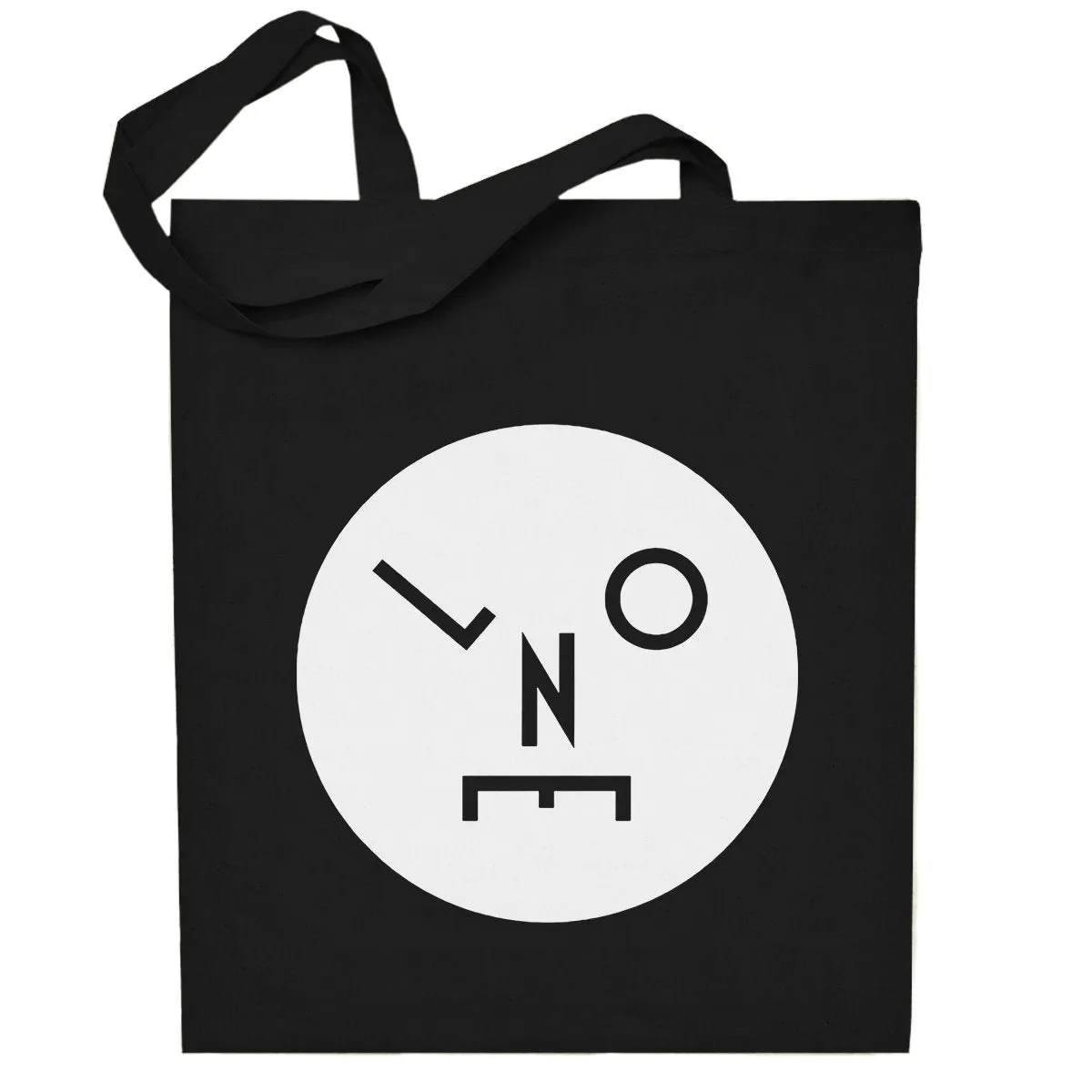 Circle Logo Solid White Cotton Tote Bag