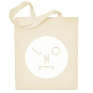 Circle Logo Solid White Natural Cotton Tote Bag