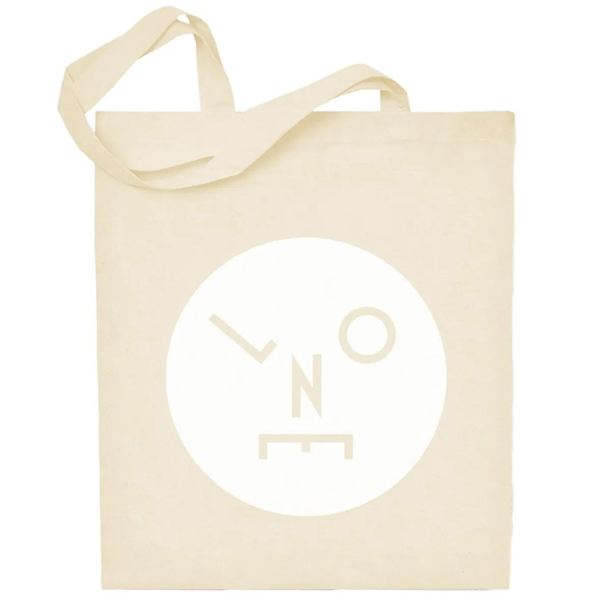 Circle Logo Solid White Natural Cotton Tote Bag