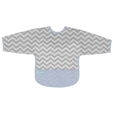 Cleanbib with Sleeves - Blue Chevron - 12-24m