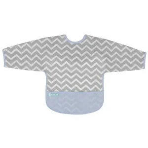 Cleanbib with Sleeves - Blue Chevron - 12-24m