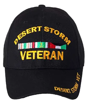 CLEARANCE Desert Storm Vet Hat Black Baseball Cap Army Navy Air Force Marine Men Women