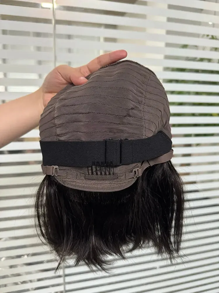 Closure Wig 4x4 Straight Bob Lace Wig 100% Brazilian Virgin Human Hair Transparent Lace