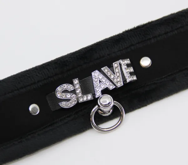 Col016B DiamantÃ© Word Collar Slave