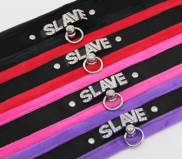 Col016B DiamantÃ© Word Collar Slave