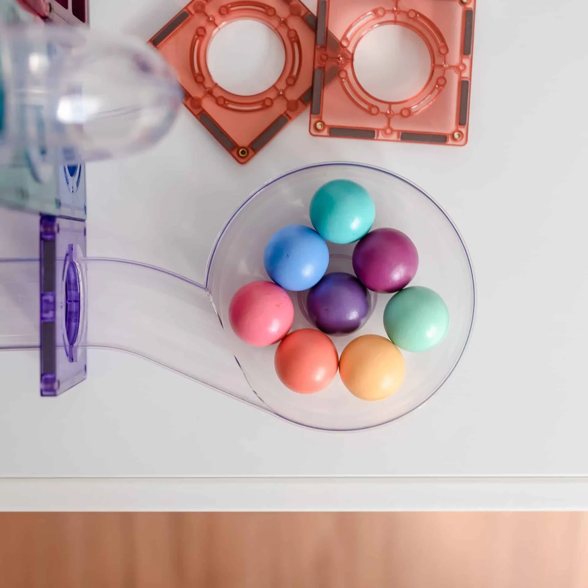 Connetix Magnetic Tiles Pastel Ball Run Pack 106 Pieces
