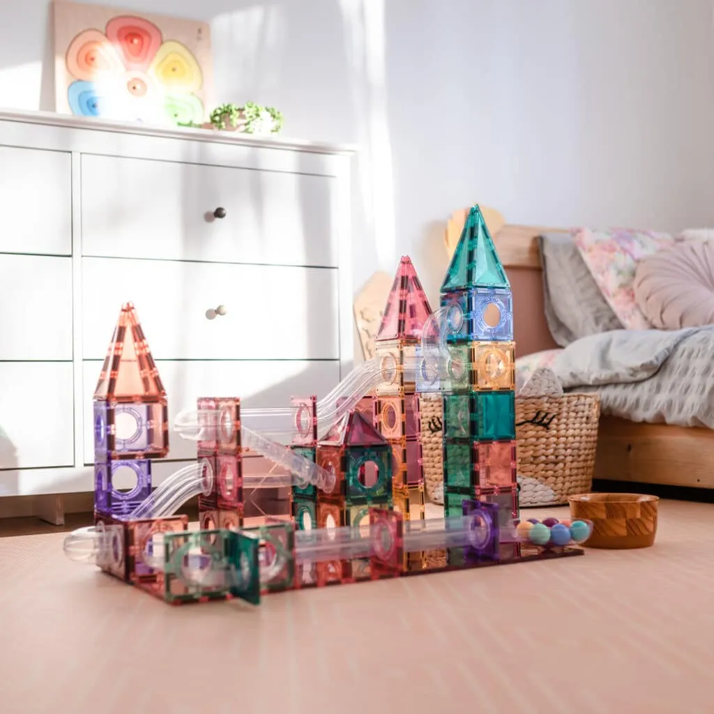 Connetix Magnetic Tiles Pastel Ball Run Pack 106 Pieces