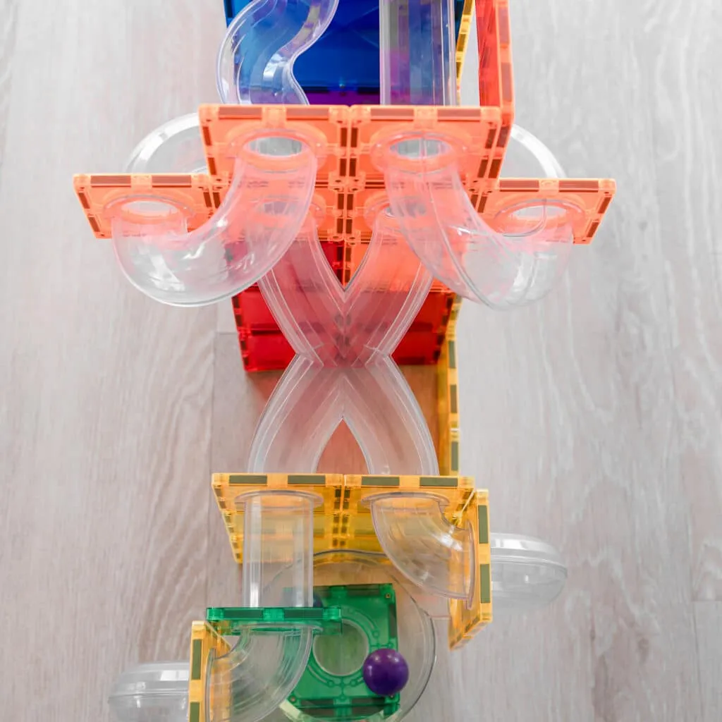 Connetix Magnetic Tiles Rainbow Ball Run Pack 66 Pieces
