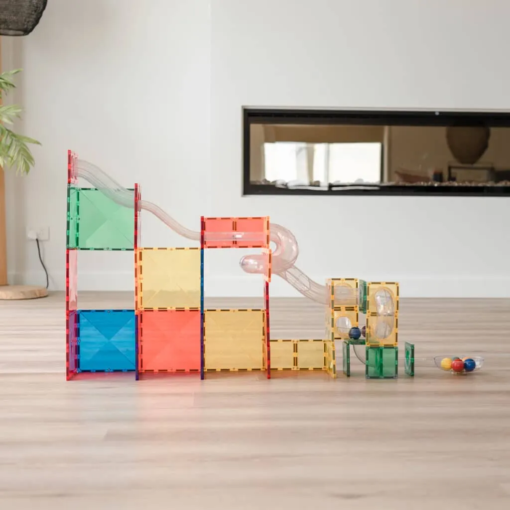 Connetix Magnetic Tiles Rainbow Ball Run Pack 66 Pieces