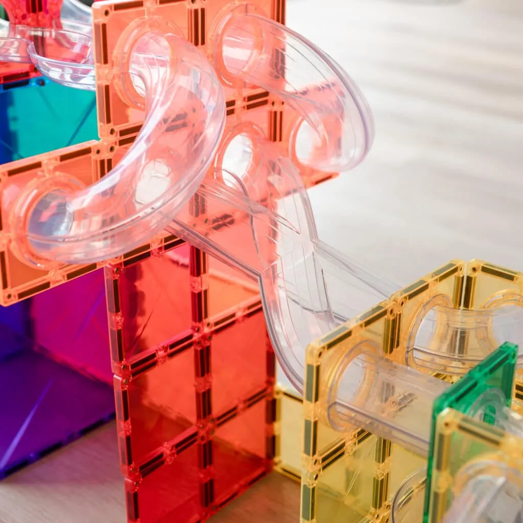 Connetix Magnetic Tiles Rainbow Ball Run Pack 66 Pieces
