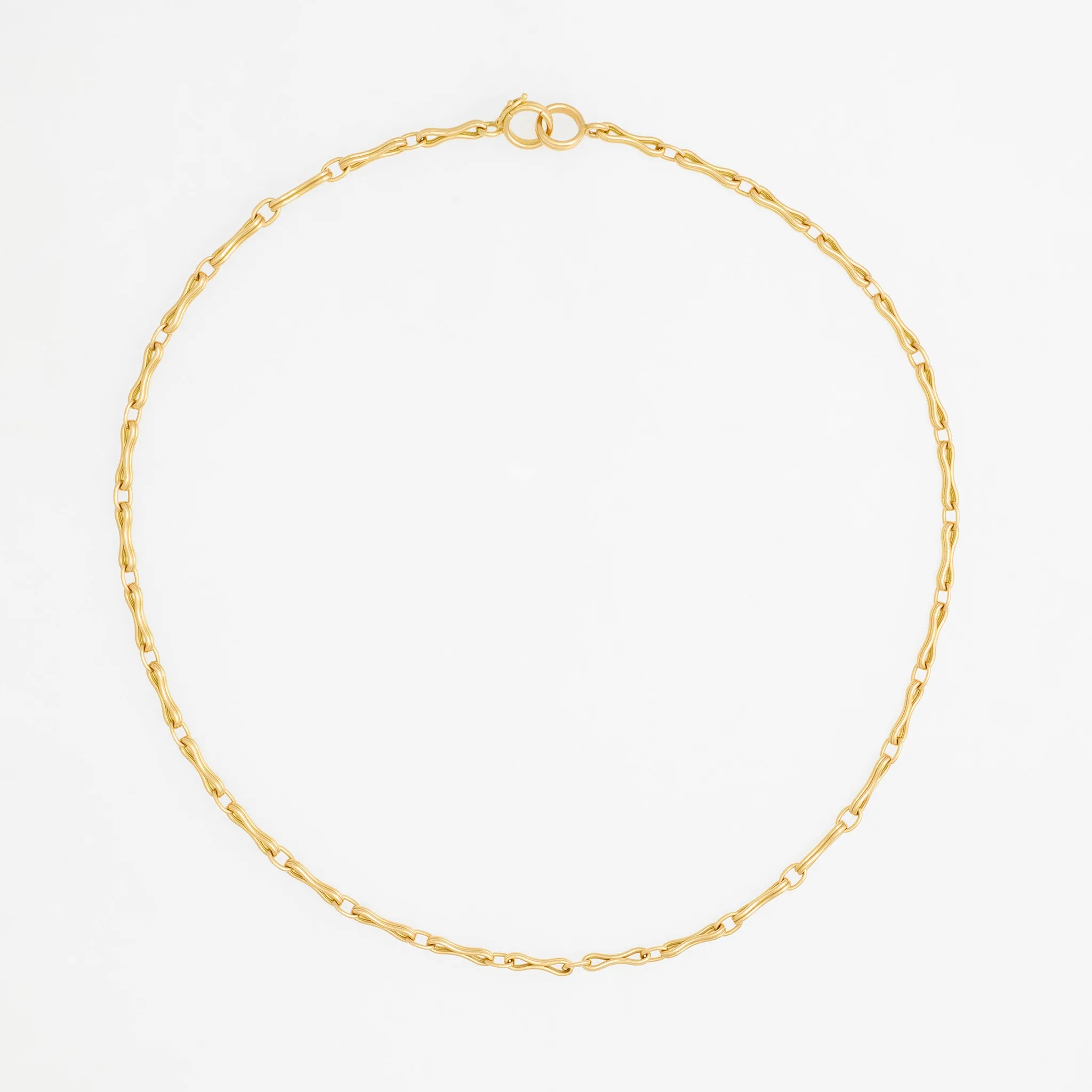 Convertible Column Chain Necklace 18K Yellow Gold, Small Link, 20" Barre Key Ring