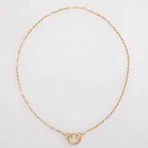 Convertible Column Chain Necklace 18K Yellow Gold, Small Link, 20" Barre Key Ring