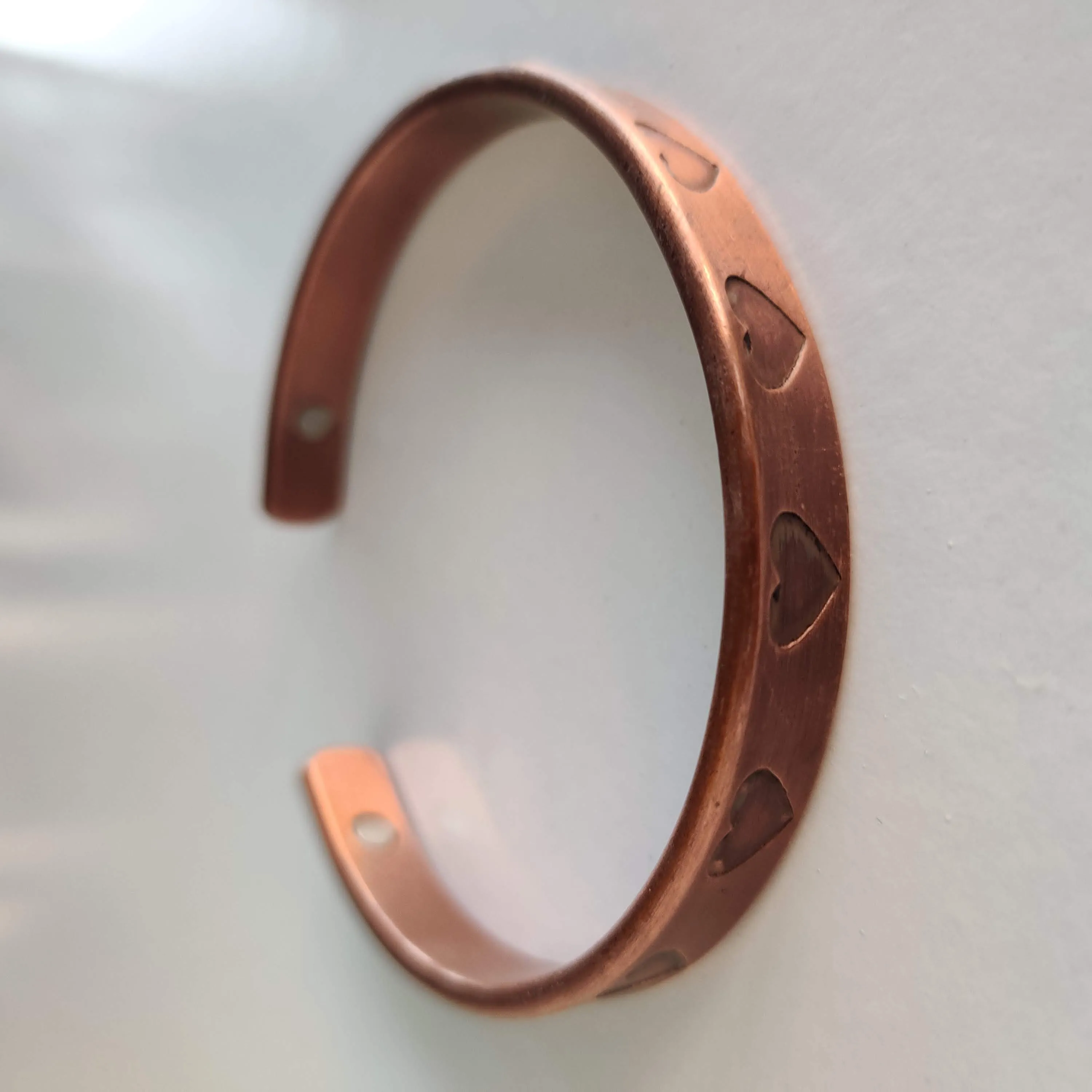 Copper Magnetic Bracelet with Hearts
