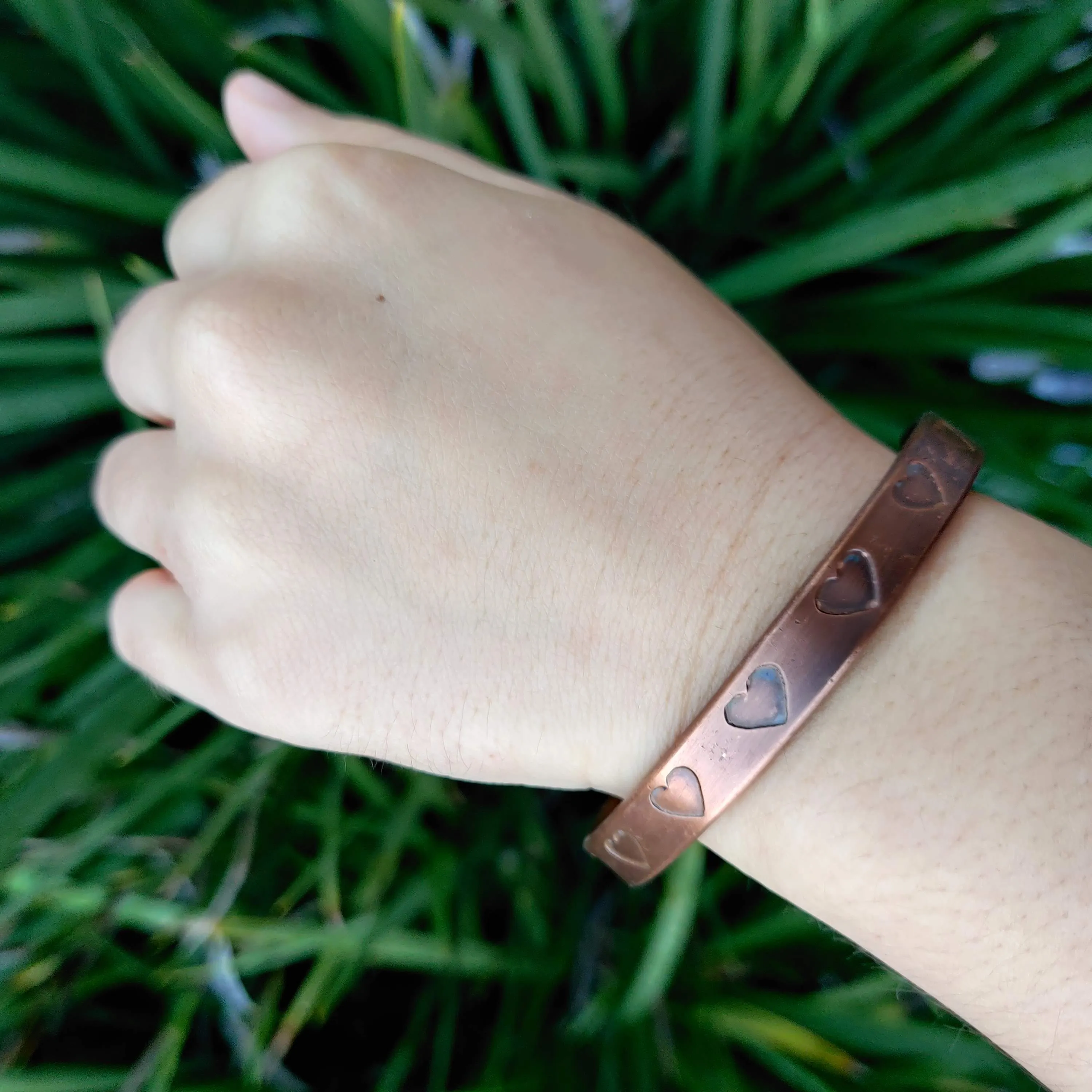 Copper Magnetic Bracelet with Hearts