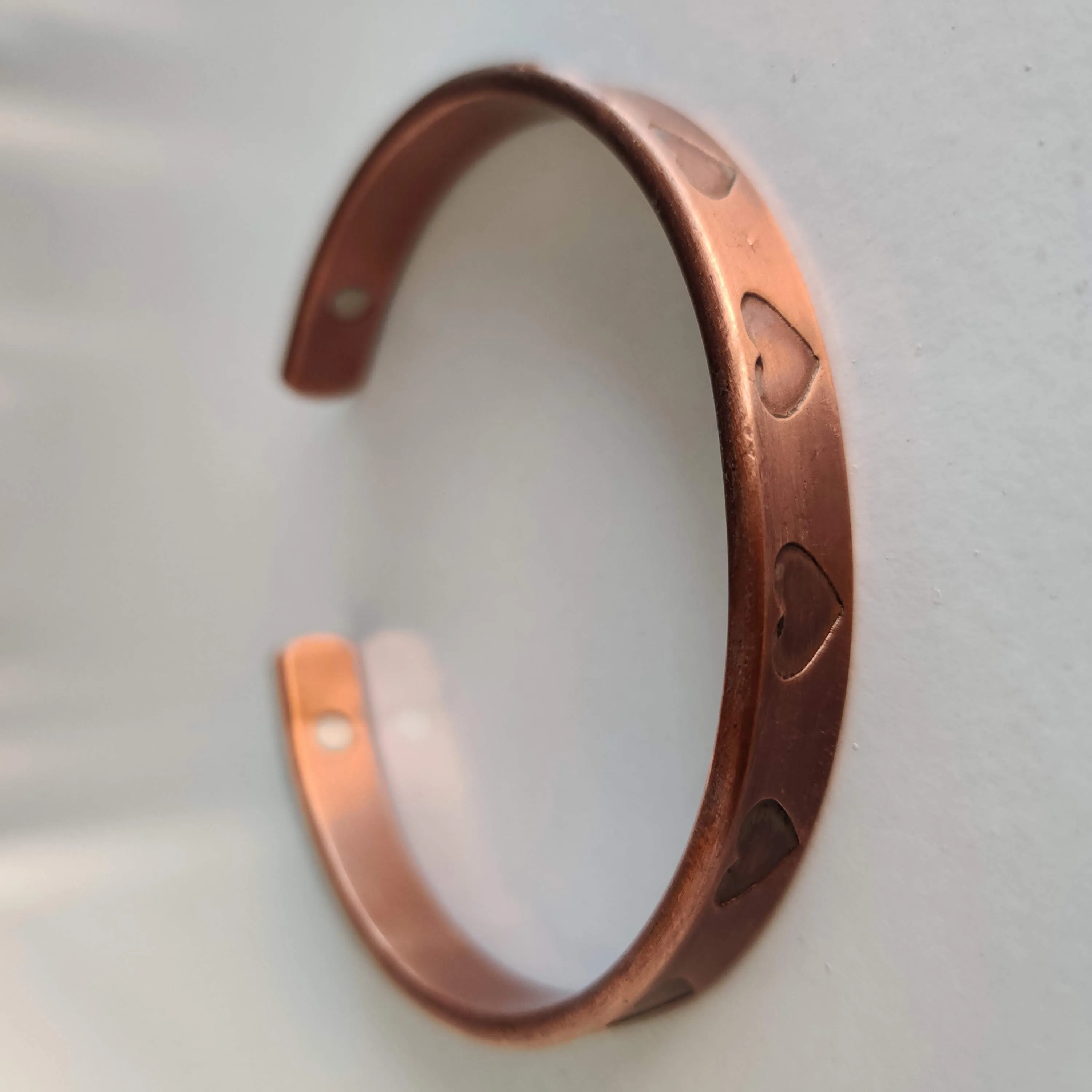 Copper Magnetic Bracelet with Hearts