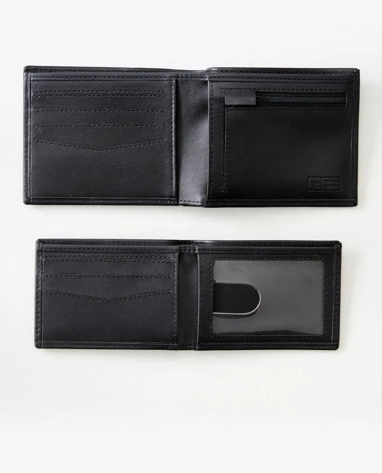 CORPOWATU RFID 2 1N 1 LEATHER WALLET - BLACK