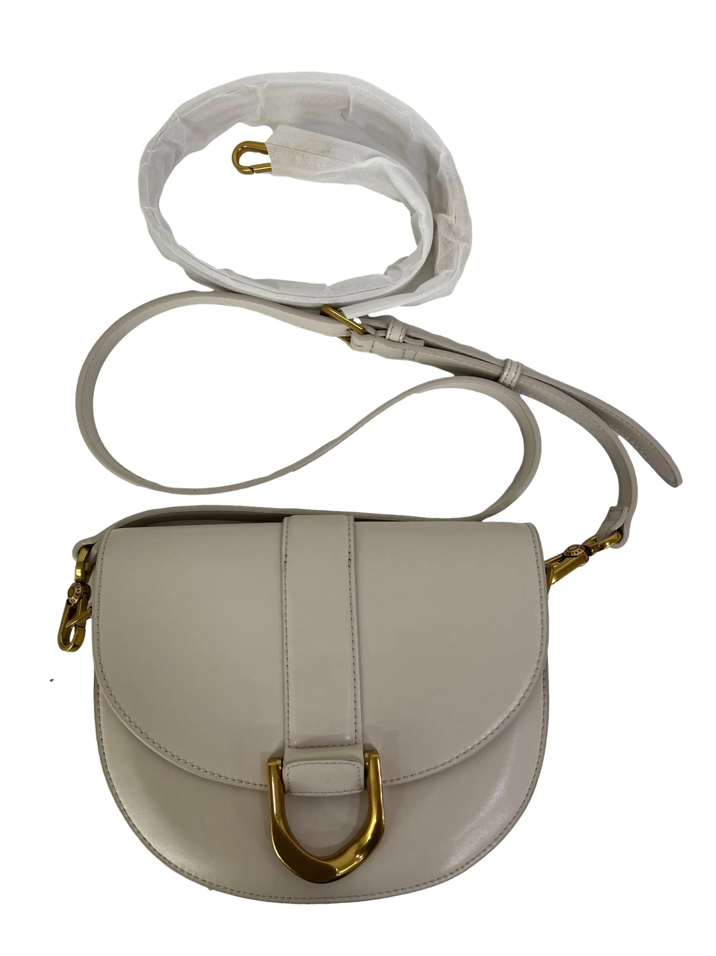 Cream Leather Gabine Saddle Bag Shoulder Bag