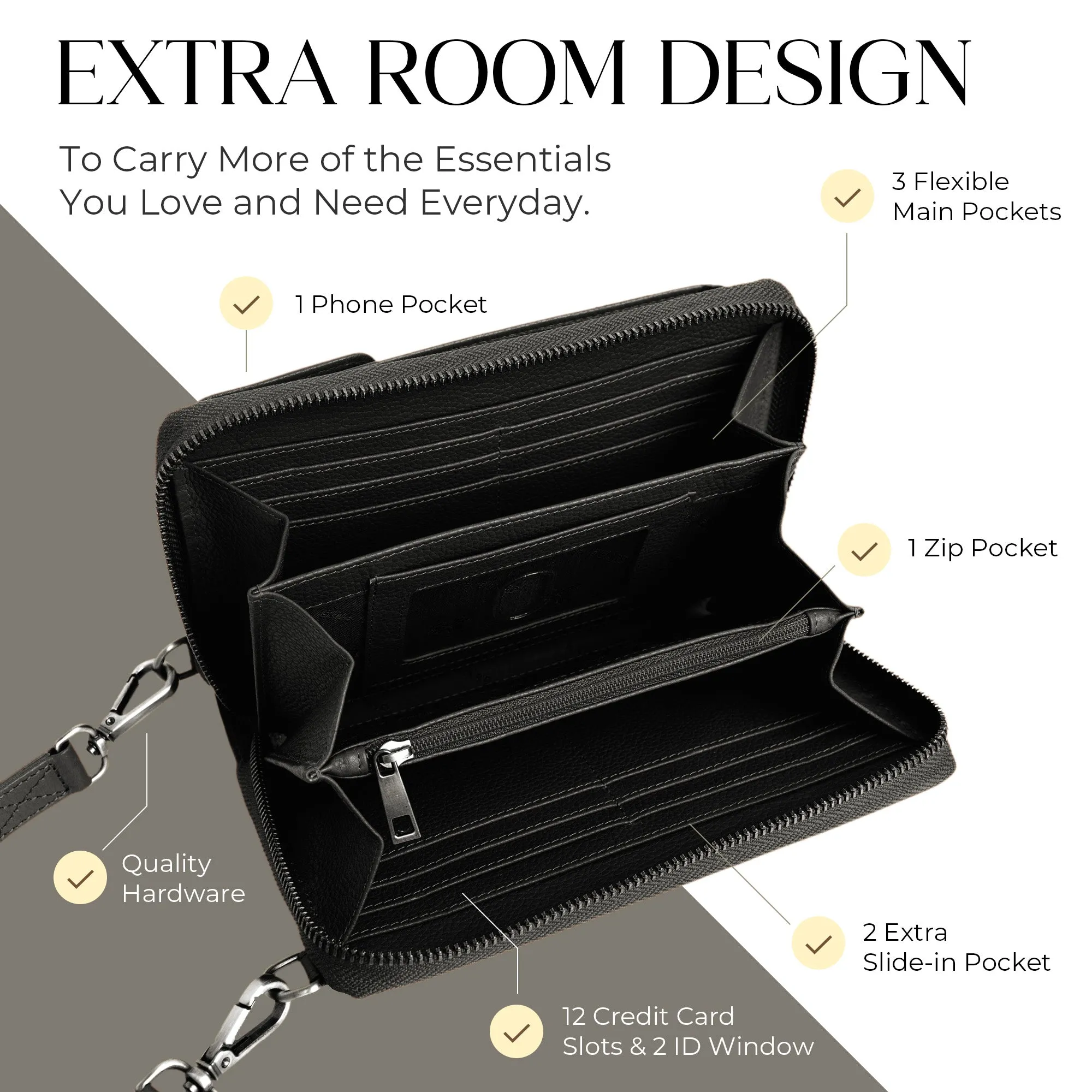Crossbody Wallet Purse, XtraRoom