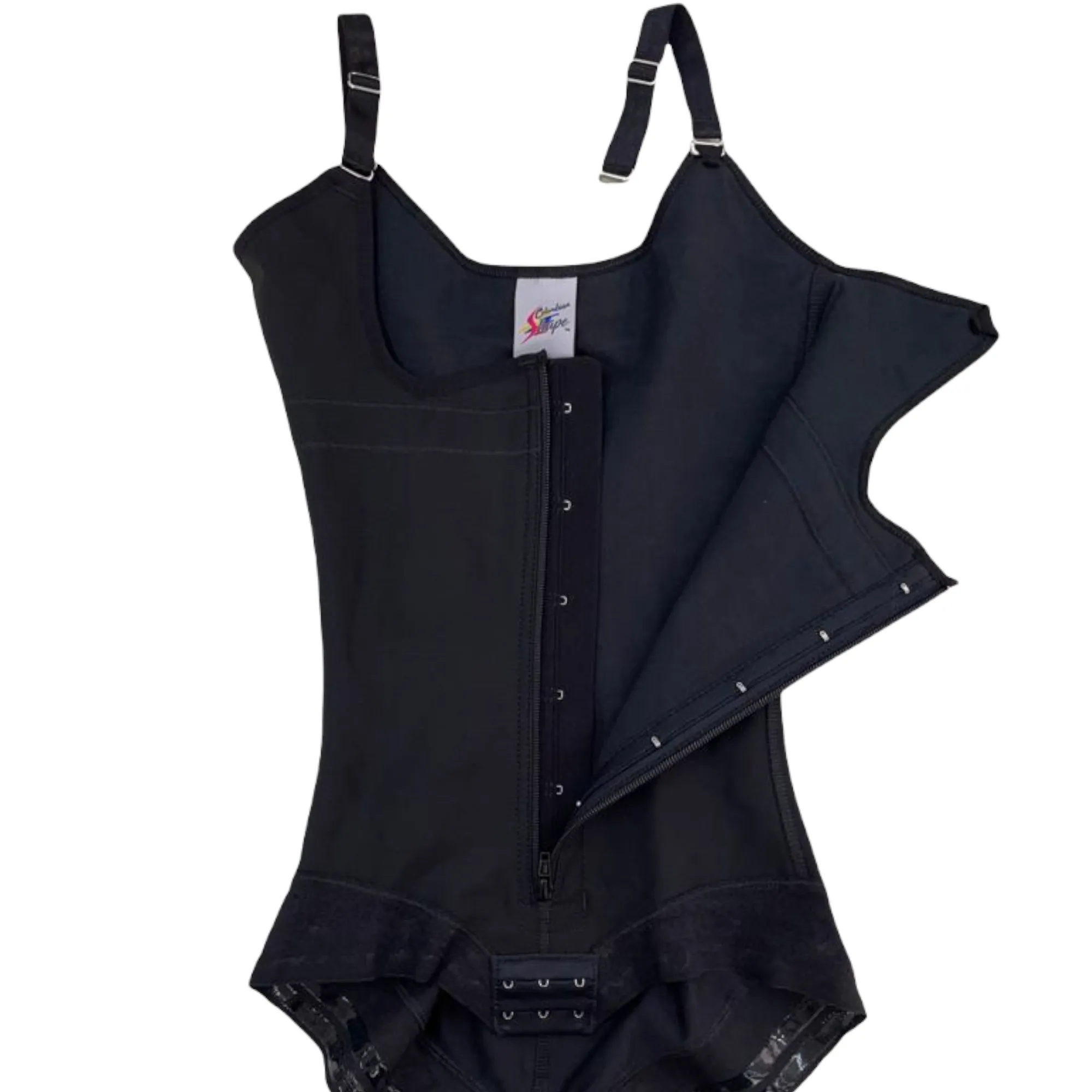 CS610 FULL BACK ADJUSTABLE STRAP FAJA W/ LACE LINING
