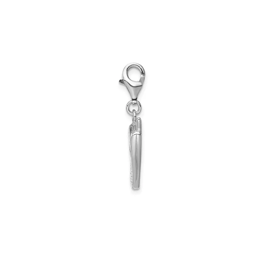 Cubic Zirconia Cell Phone Charm (Silver)