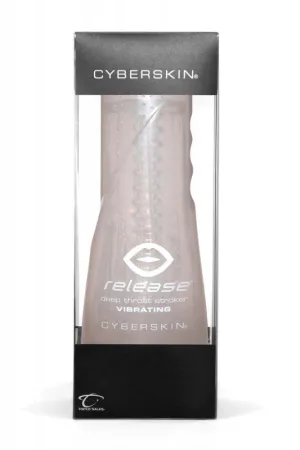 Cyberskin Release  Throat Stroker - Vibrating - Clear