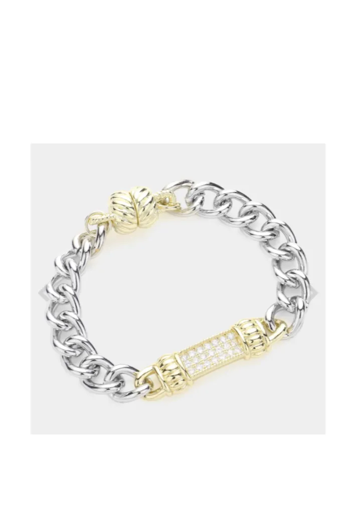 CZ  Paved Bar Bracelet