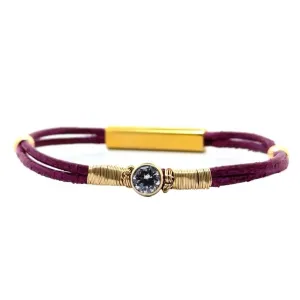 CZ Sparkle Thin Leather Bracelet