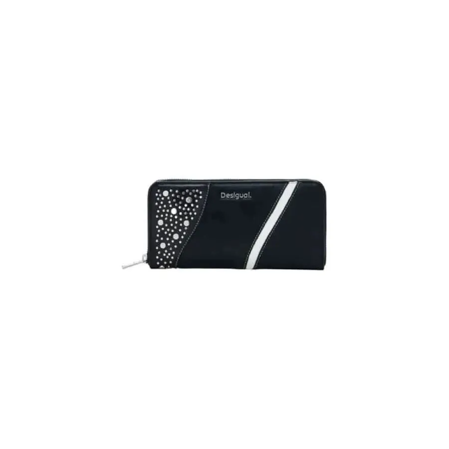 Desigual Women's Black Wallet with Zip and Inside Pockets