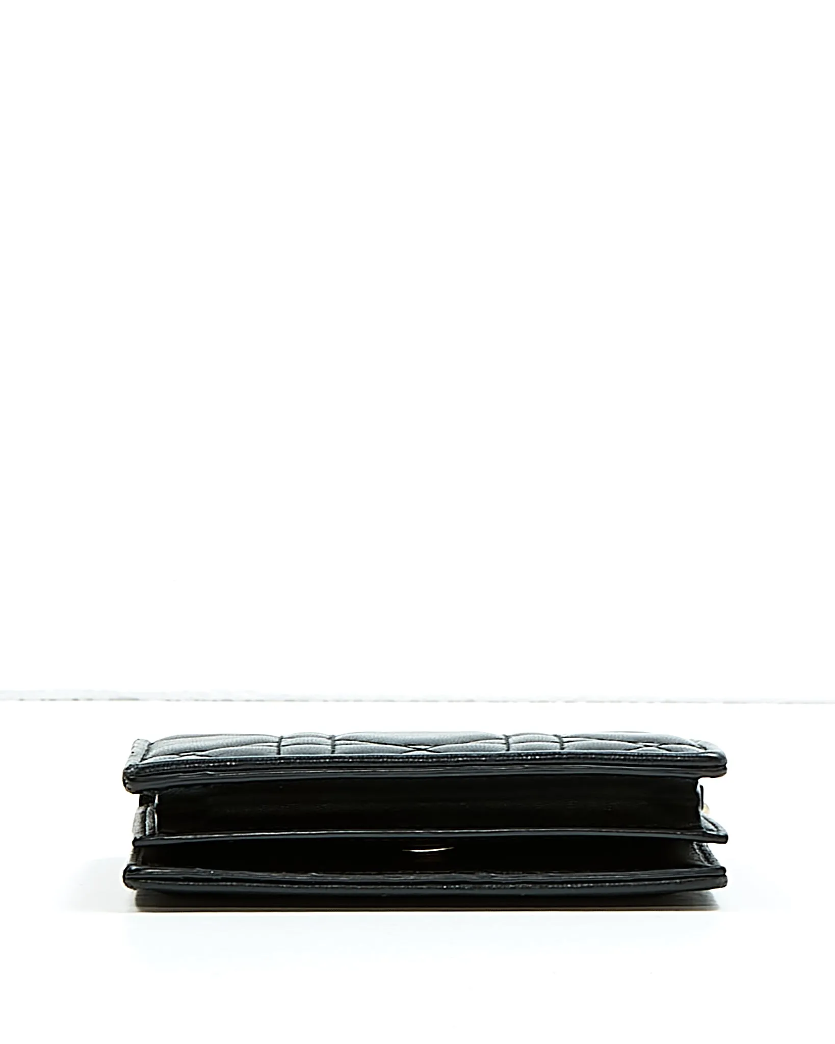 Dior Black Leather Cannage Lady Dior Mini Wallet