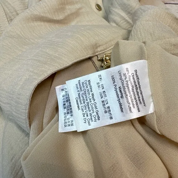 DKNY Womens Beige Cargo Button-Down Asymmetric Midi Dress Size XS