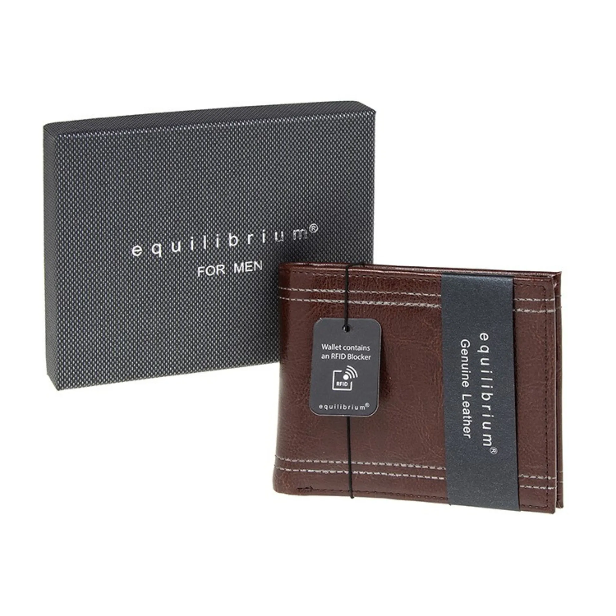 Double Lines Leather Wallet - Personalised Gift