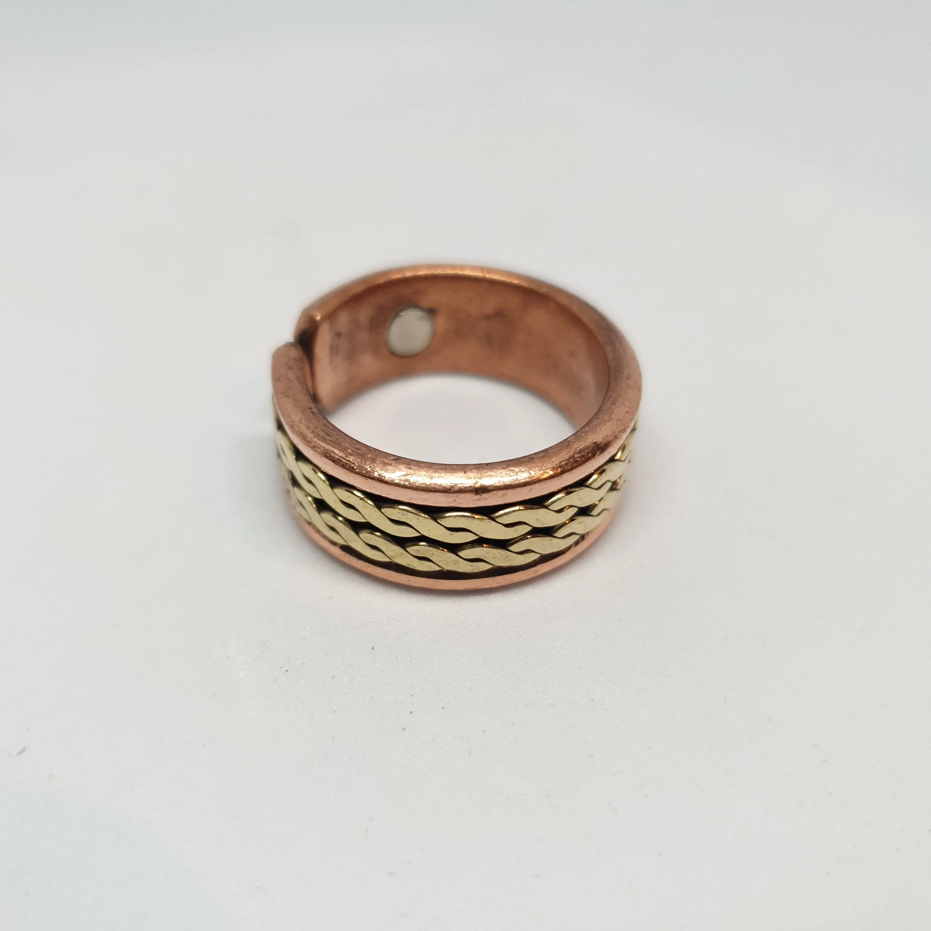 Double Twist Copper Magnetic Ring