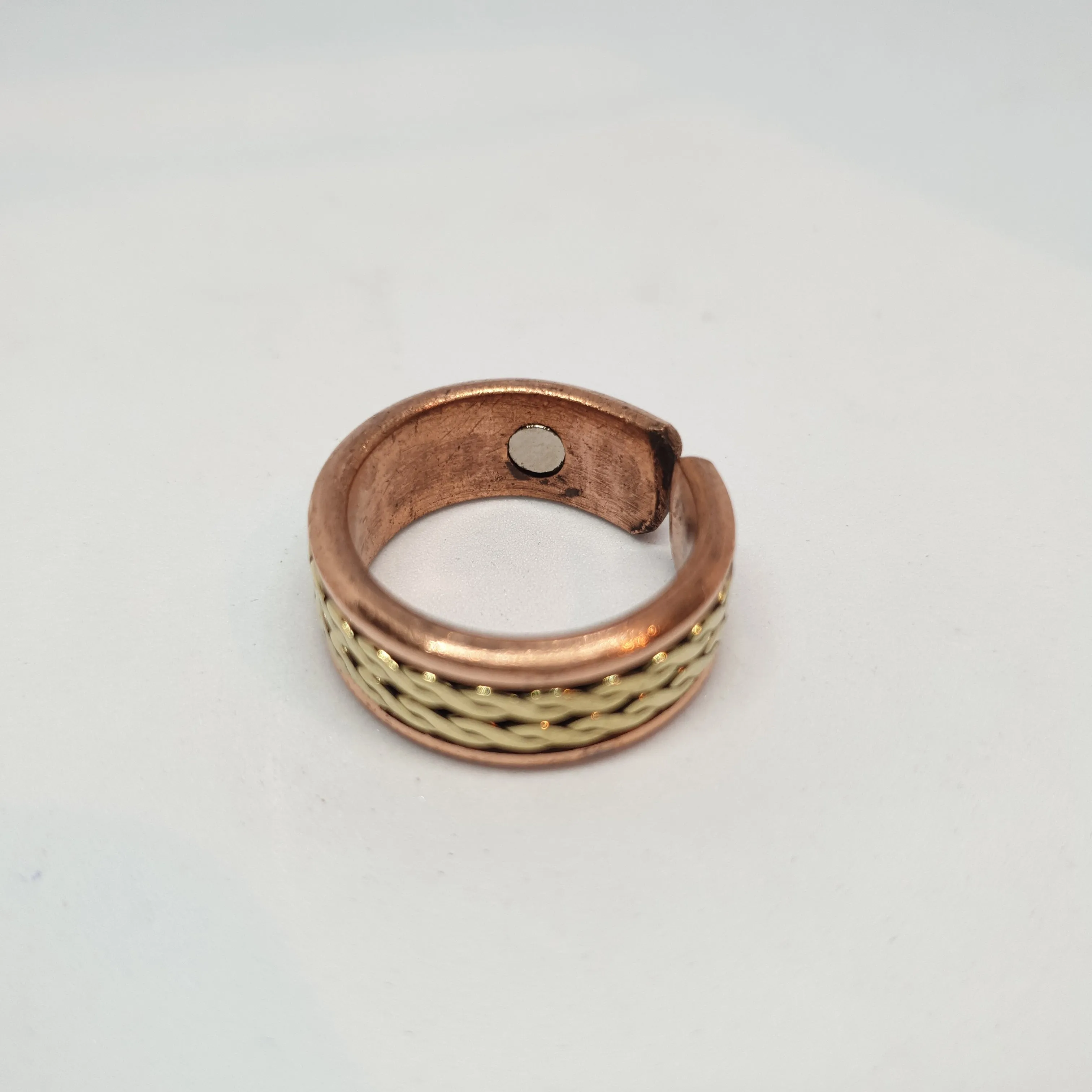 Double Twist Copper Magnetic Ring