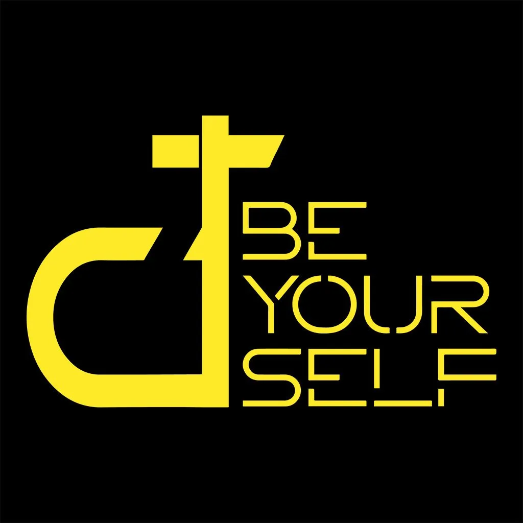 DT Be Yourself Yellow Logo Cotton Tote Bag