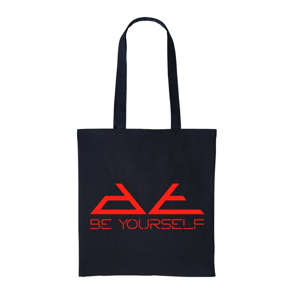 DT Red Be Yourself Pyramid Logo Cotton Tote Bag