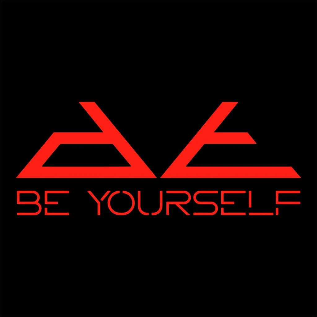 DT Red Be Yourself Pyramid Logo Cotton Tote Bag