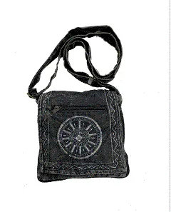 Earth Divas - Cotton Crossbody Bag w/Wrap Around Zp