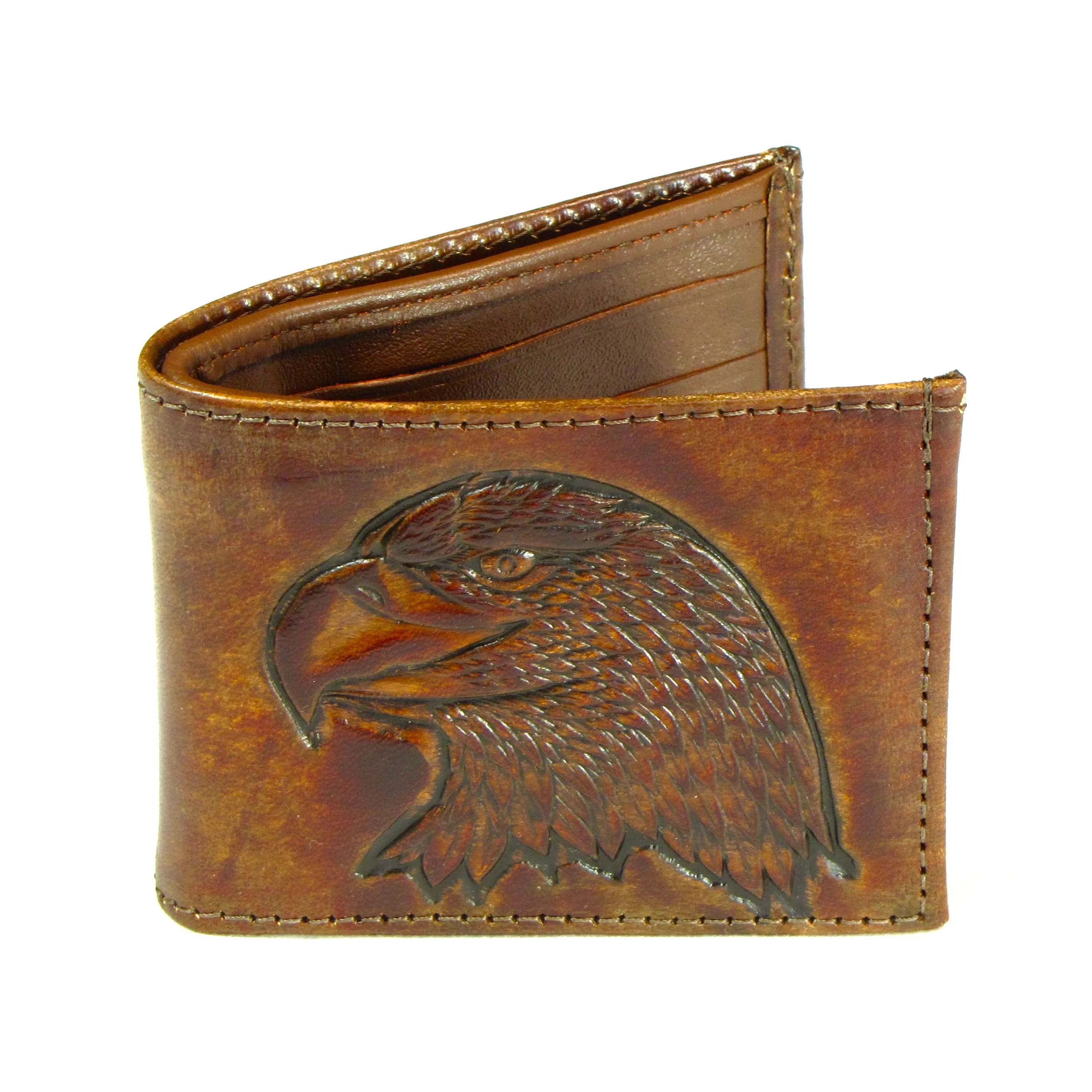 EB308-40  Antique Finish Billfold- Large Eagle Head