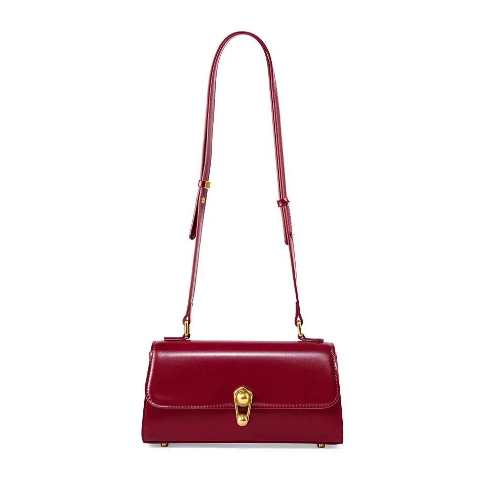 Elegant Burgundy Leather Crossbody Bag for Women