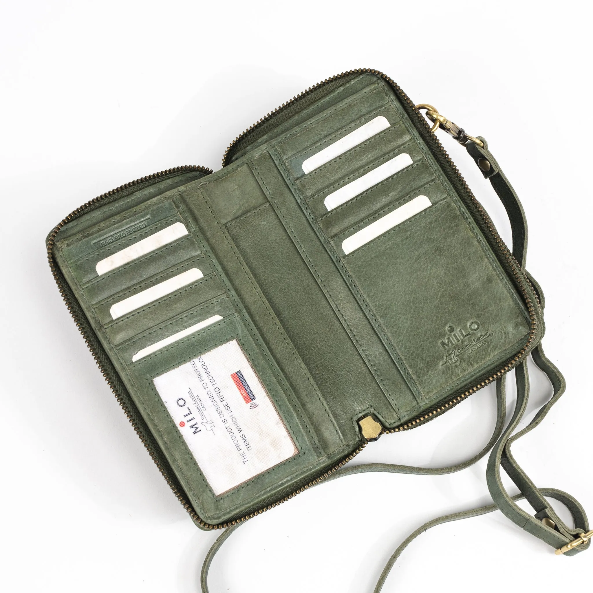 ELLA CROSSBODY - OLIVE - LEATHER