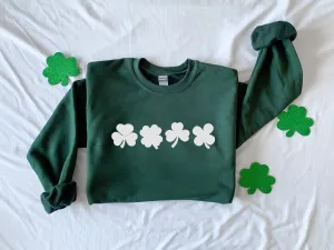 Embossed St. Patricks day Sweatshirt, Women's St Paddy's Day Outfit, Shamrock Sweatshirt, Lucky Sweater, St Pattys Day Sweater