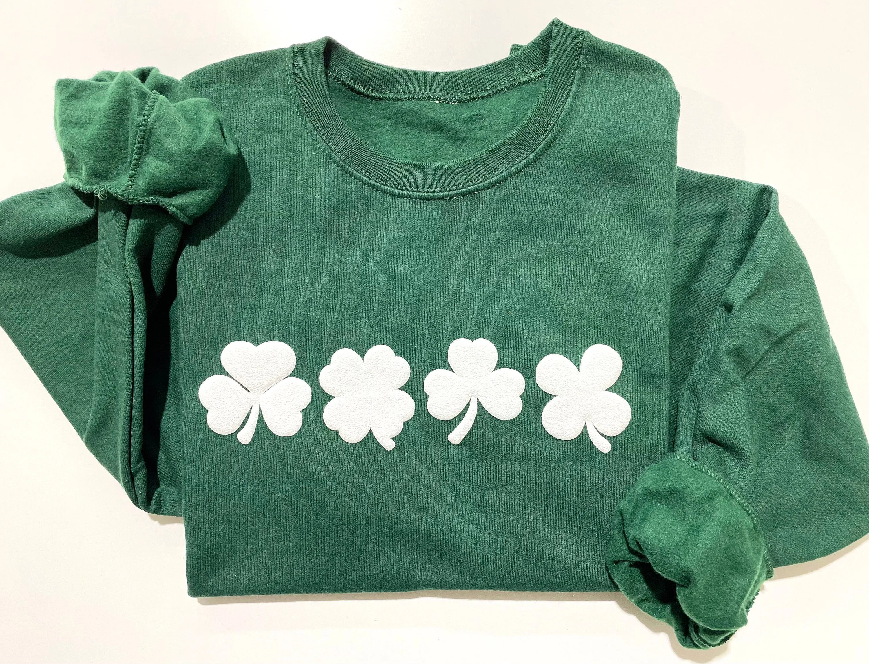 Embossed St. Patricks day Sweatshirt, Women's St Paddy's Day Outfit, Shamrock Sweatshirt, Lucky Sweater, St Pattys Day Sweater