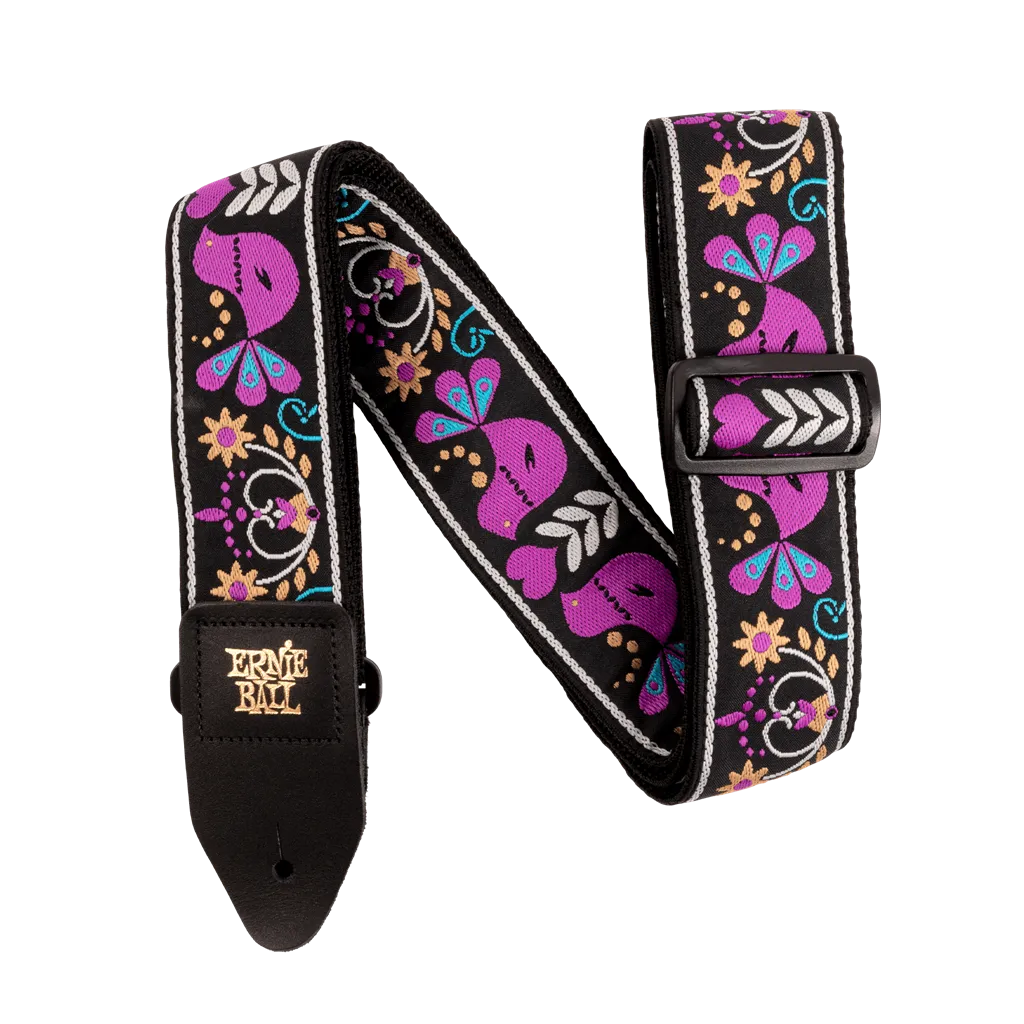 Ernie Ball Jacquard Guitar Strap - Purple Bird Lupin Jacquard