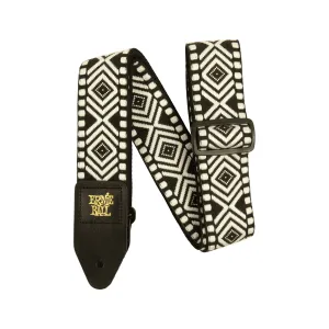 Ernie Ball Polypro Jacquard Guitar Strap, White Savannah