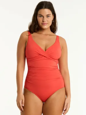 Essentials Cross Front One Piece in Flame